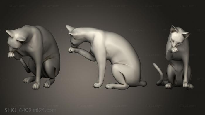 Animal figurines (Heroes and Beasts midnight the cat, STKJ_4409) 3D models for cnc