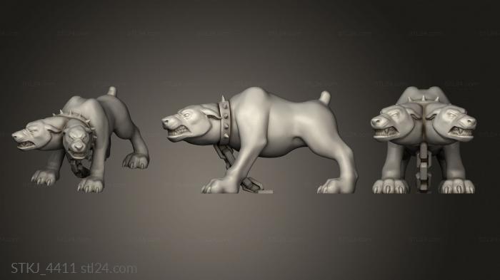 Animal figurines (heros Cerebus Demon Hound, STKJ_4411) 3D models for cnc