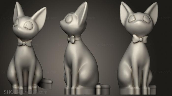 Animal figurines (Hirama Kiki Delivery Music Box cat, STKJ_4417) 3D models for cnc
