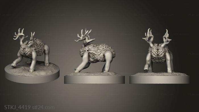 Animal figurines (HOLIDAY HORRORS Brain Deer, STKJ_4419) 3D models for cnc