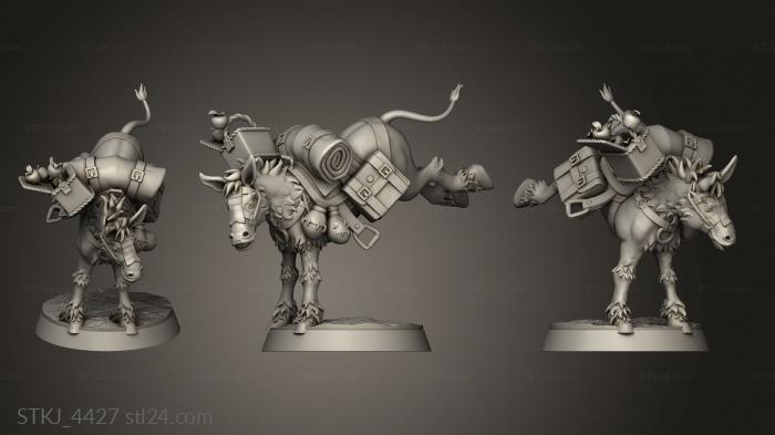Animal figurines (Horse Trainer Donkey, STKJ_4427) 3D models for cnc