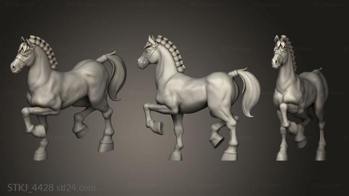 Animal figurines (Horse Trainer unsettle, STKJ_4428) 3D models for cnc