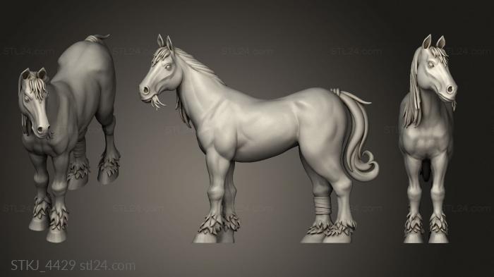 Animal figurines (Horse Trainer unsettle, STKJ_4429) 3D models for cnc