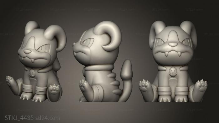 Animal figurines (Houndour Evolution Chibi Houndoom, STKJ_4435) 3D models for cnc