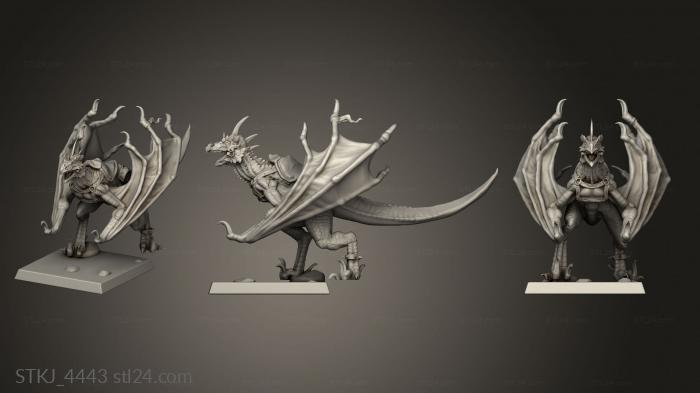 Animal figurines (Humble Dungeons and Monsters Wyvern rider, STKJ_4443) 3D models for cnc