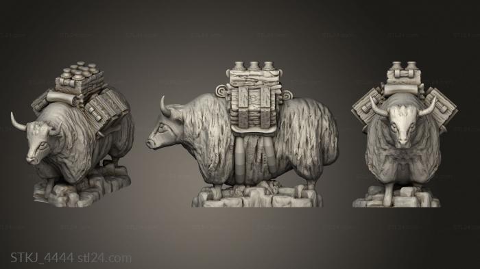 Animal figurines (Humble Dungeons and Monsters yaks Yak With Supplies, STKJ_4444) 3D models for cnc