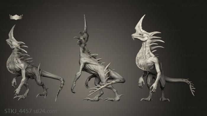 Animal figurines (Hybrid Raptor, STKJ_4457) 3D models for cnc