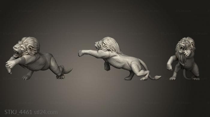 Animal figurines (Stretch Goals Lion, STKJ_4461) 3D models for cnc