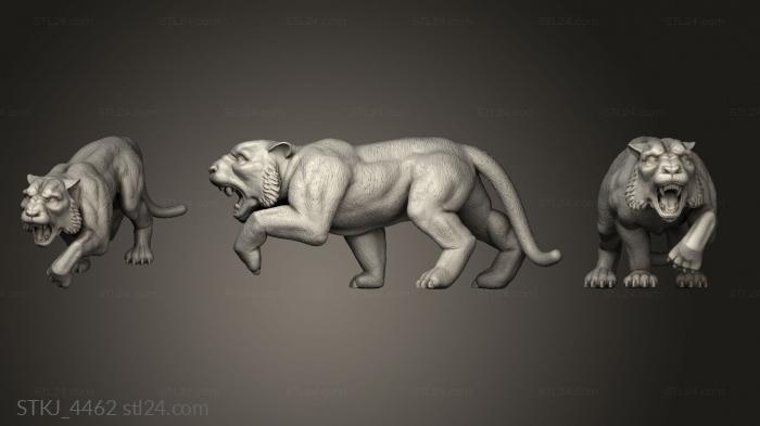 Animal figurines (Stretch Goals Tiger, STKJ_4462) 3D models for cnc