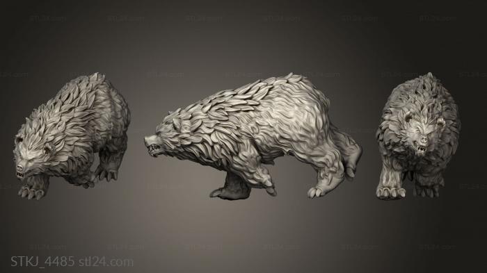 Animal figurines (Beasts Bear, STKJ_4485) 3D models for cnc