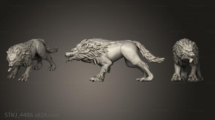 Animal figurines (Beasts wolf, STKJ_4486) 3D models for cnc