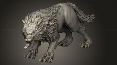 Animal figurines (Beasts wolf, STKJ_4486) 3D models for cnc