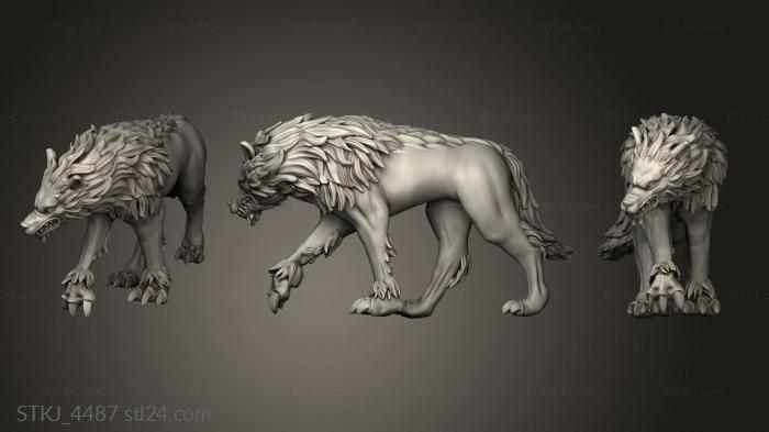 Animal figurines (Beasts wolf, STKJ_4487) 3D models for cnc