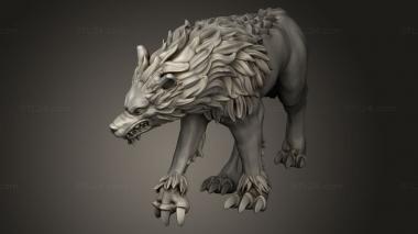 Animal figurines (Beasts wolf, STKJ_4487) 3D models for cnc