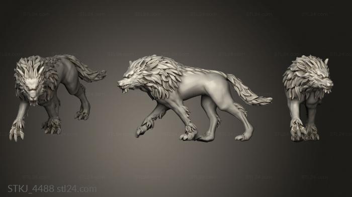 Animal figurines (Beasts wolf, STKJ_4488) 3D models for cnc