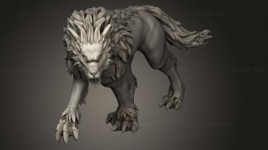 Animal figurines (Beasts wolf, STKJ_4488) 3D models for cnc