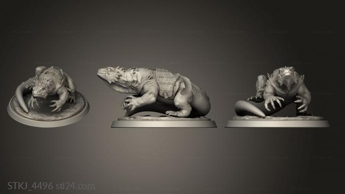 Animal figurines (Its another trap Lizard Rider, STKJ_4496) 3D models for cnc