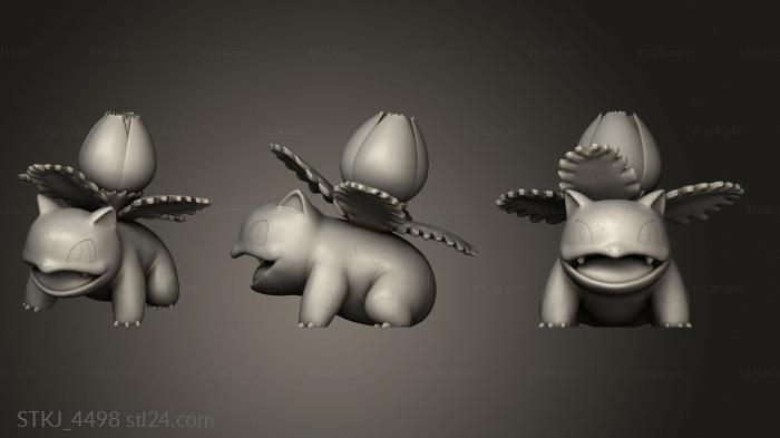 Animal figurines (ivysaur charmeleon wartortle pokemon ctf Patrick, STKJ_4498) 3D models for cnc