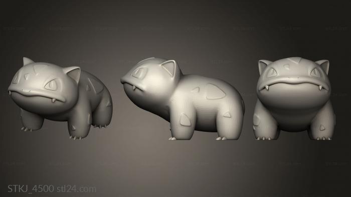 Animal figurines (ivysaur the bulbasaur, STKJ_4500) 3D models for cnc