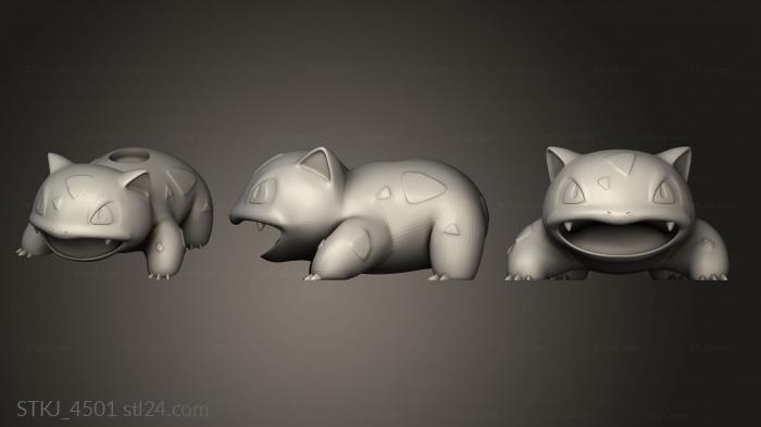 Animal figurines (ivysaur the bulbasaur, STKJ_4501) 3D models for cnc