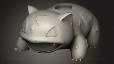 Animal figurines (ivysaur the bulbasaur, STKJ_4501) 3D models for cnc