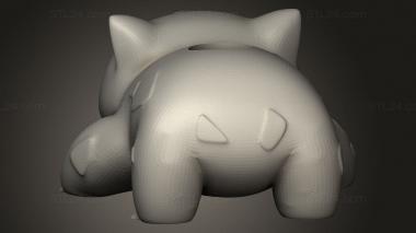 Animal figurines (ivysaur the bulbasaur, STKJ_4501) 3D models for cnc