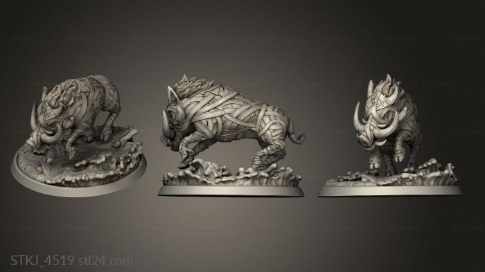 Animal figurines (Wotangar Clan Warthog, STKJ_4519) 3D models for cnc