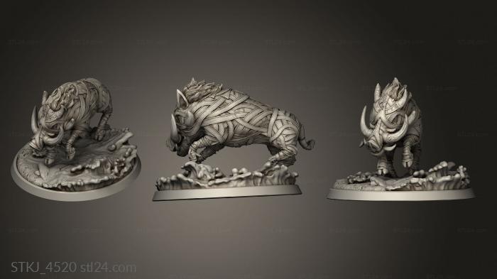 Animal figurines (Wotangar Clan Warthog, STKJ_4520) 3D models for cnc