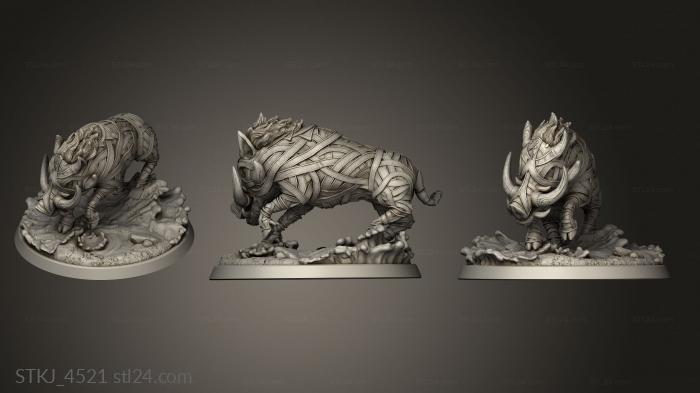Animal figurines (Wotangar Clan Warthog Base, STKJ_4521) 3D models for cnc
