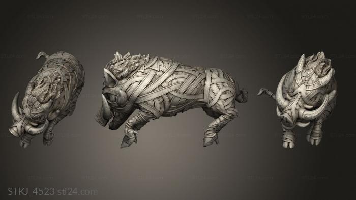 Animal figurines (Wotangar Clan Warthog, STKJ_4523) 3D models for cnc