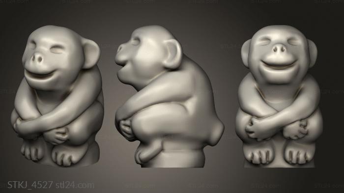 Animal figurines (Jumanji Animals Figures monkey, STKJ_4527) 3D models for cnc