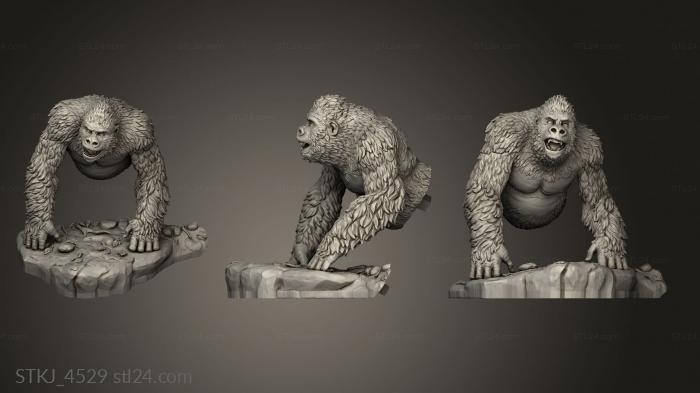 Animal figurines (Jungle Hector Moran HEC ted Gorilla with, STKJ_4529) 3D models for cnc