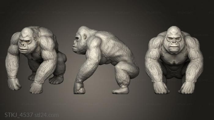 Animal figurines (King Kong, STKJ_4537) 3D models for cnc