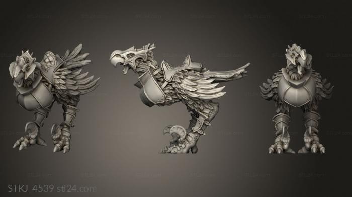Animal figurines (kingsguard heavy cavalry knights with separate oured rokobo, STKJ_4539) 3D models for cnc