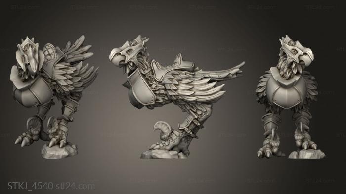 Animal figurines (kingsguard heavy cavalry knights with separate oured rokobo, STKJ_4540) 3D models for cnc