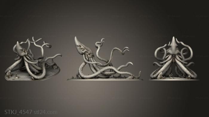 Animal figurines (Kingdom The Depth And Ka Goth Kraken, STKJ_4547) 3D models for cnc