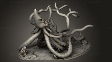 Animal figurines (Kingdom The Depth And Ka Goth Kraken, STKJ_4547) 3D models for cnc