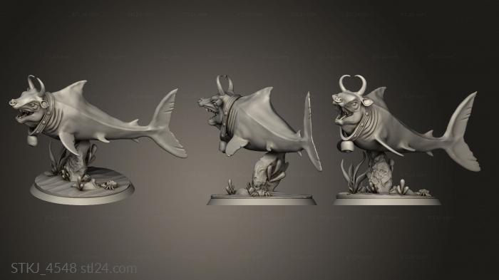Animal figurines (Kingdom The Depth Meuo Mythical Shark Cow, STKJ_4548) 3D models for cnc