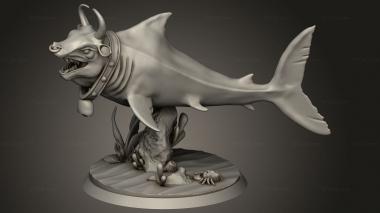 Animal figurines (Kingdom The Depth Meuo Mythical Shark Cow, STKJ_4548) 3D models for cnc