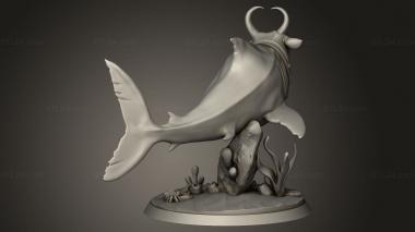 Animal figurines (Kingdom The Depth Meuo Mythical Shark Cow, STKJ_4548) 3D models for cnc