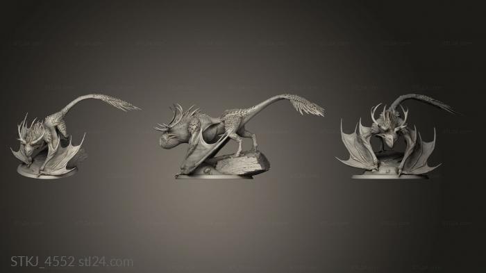 Animal figurines (Kipine on rock, STKJ_4552) 3D models for cnc