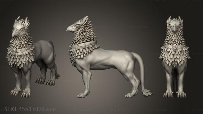 Animal figurines (Knights the Rising Sun YOUNG GRIFFIN OUR, STKJ_4553) 3D models for cnc