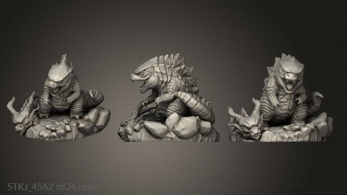 Animal figurines (Kong and Godzilla, STKJ_4562) 3D models for cnc