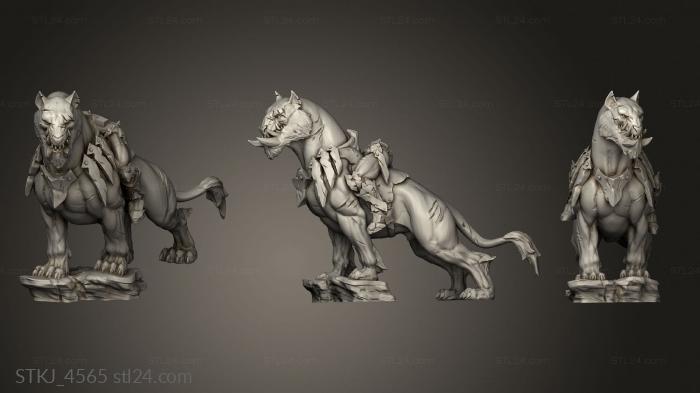Animal figurines (K Sc Queen Mounted on Beast, STKJ_4565) 3D models for cnc