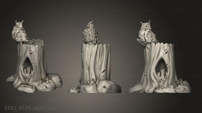 Animal figurines (Terrain Stump Lantern, STKJ_4579) 3D models for cnc