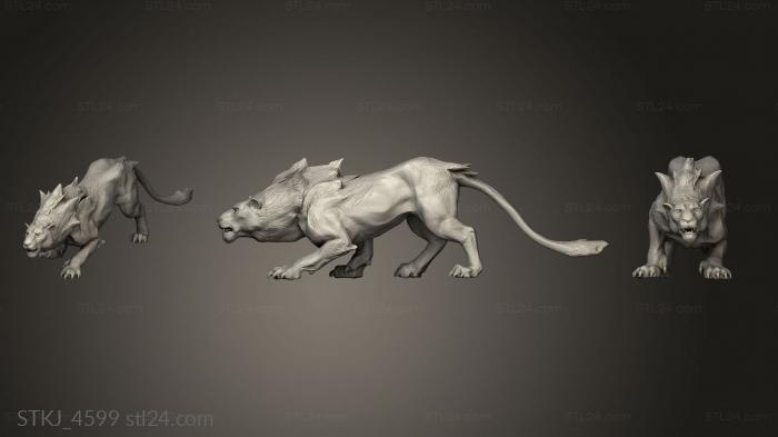 Animal figurines (leon Fantasia lioness, STKJ_4599) 3D models for cnc