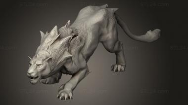 Animal figurines (leon Fantasia lioness, STKJ_4599) 3D models for cnc