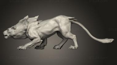 Animal figurines (leon Fantasia lioness, STKJ_4599) 3D models for cnc