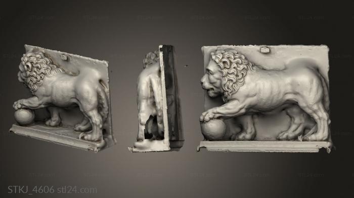 Animal figurines (lion afstbning fredensborg, STKJ_4606) 3D models for cnc