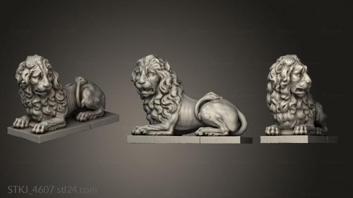 Animal figurines (lion at the park Up, STKJ_4607) 3D models for cnc